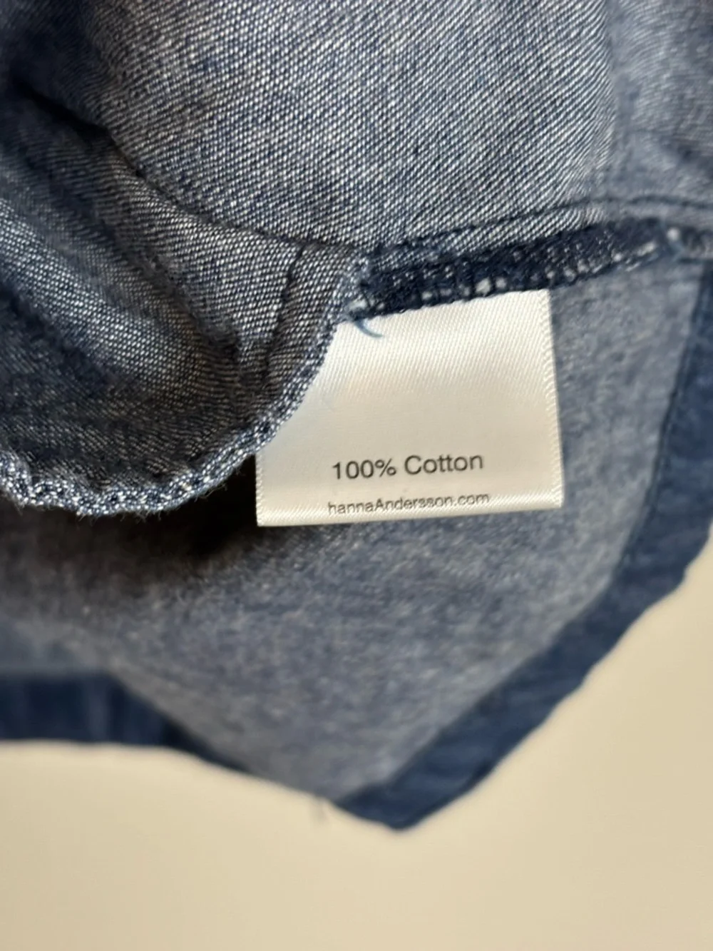 Hanna‎ Andersson Dress Girls 110 US 5 Blue Play Alot Denim Chambray Button Back